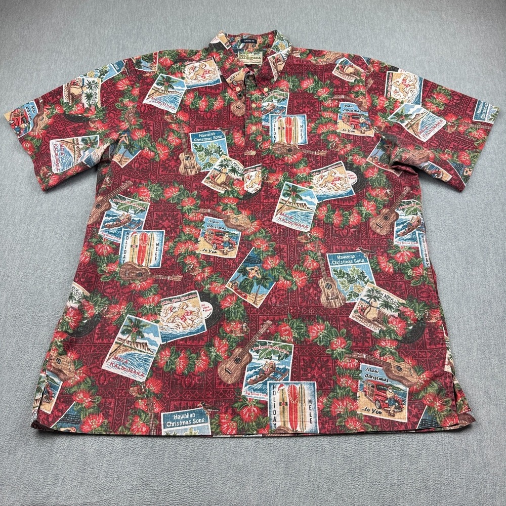 Reyn Spooner Shirt Men 3XL Mele Kalikimaka Hawaii Christmas 1/2 Button Pullover